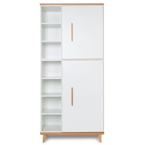 Kleiderschrank 198 cm 2-türig  NADO Retro Buche white