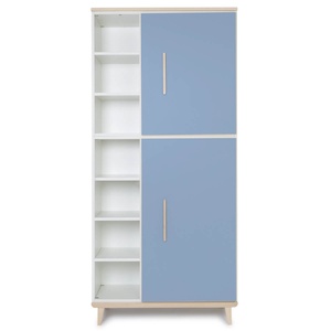 Kleiderschrank 198 cm 2-türig  NADO Retro Esche capri blue