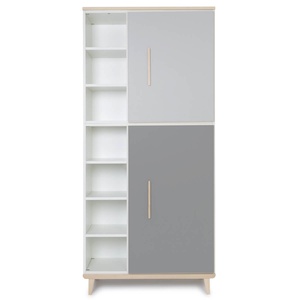Kleiderschrank 198 cm 2-türig  NADO Retro Esche manhattan grey-slate grey