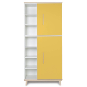 Kleiderschrank 198 cm 2-türig  NADO Retro Esche sunshine yellow