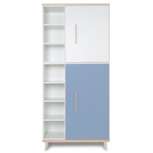 Kleiderschrank 198 cm 2-türig  NADO Retro Esche white-capri blue