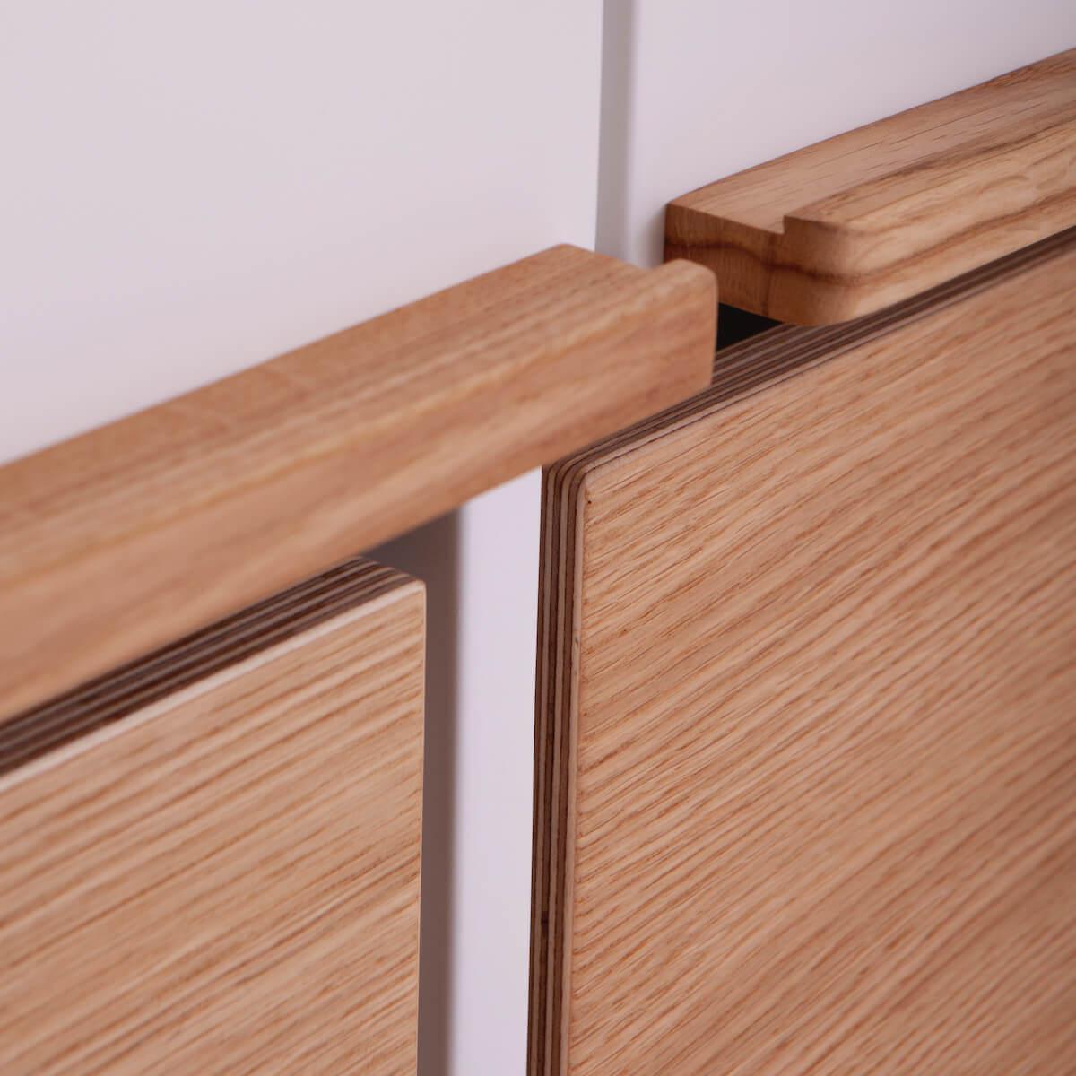 Kleiderschrank 2 Türen 2 Rollkästen KASVA weiß-Eiche