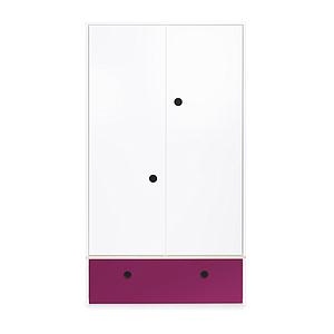 Kleiderschrank 2-türig COLORFLEX Schublade plum 