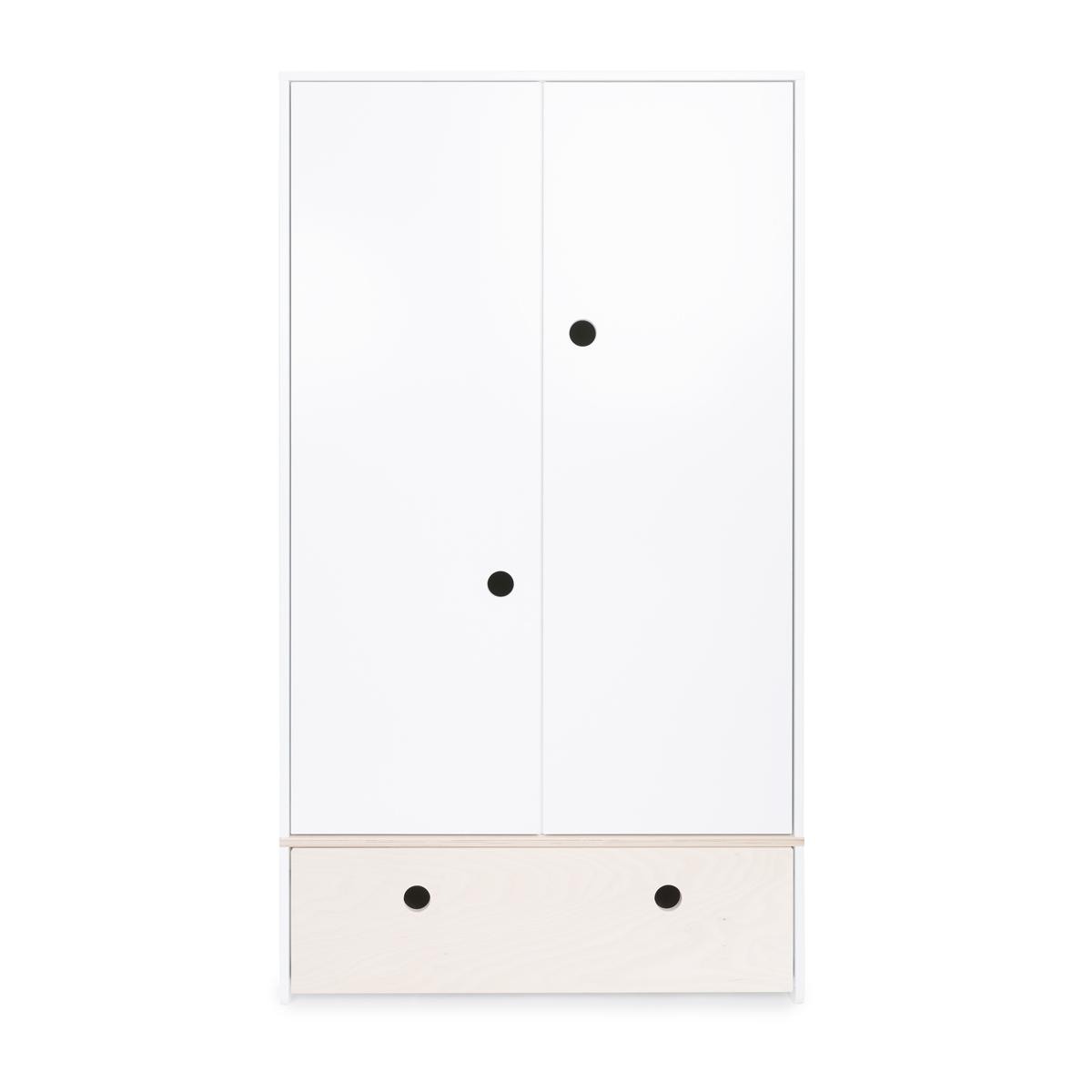 Kleiderschrank 2-türig COLORFLEX Schublade white wash