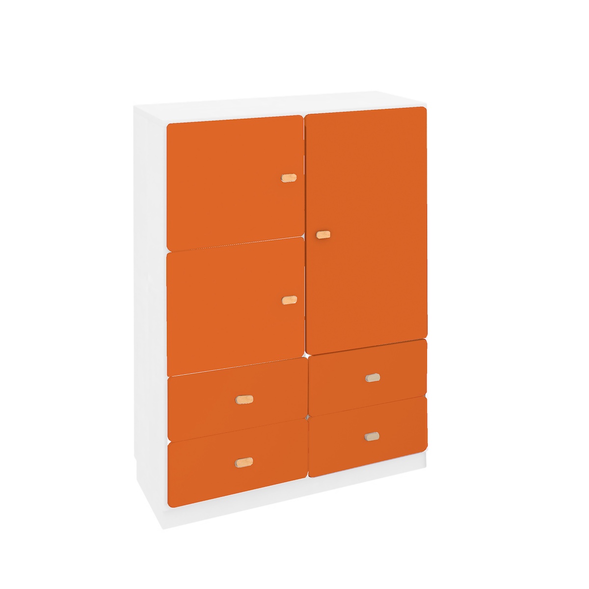 Kleiderschrank 93x113cm DESTYLE de Breuyn weiß orange
