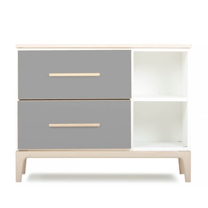 Kleinmöbel 2 Schubladen 2 Nischen NADO Curve Esche slate grey