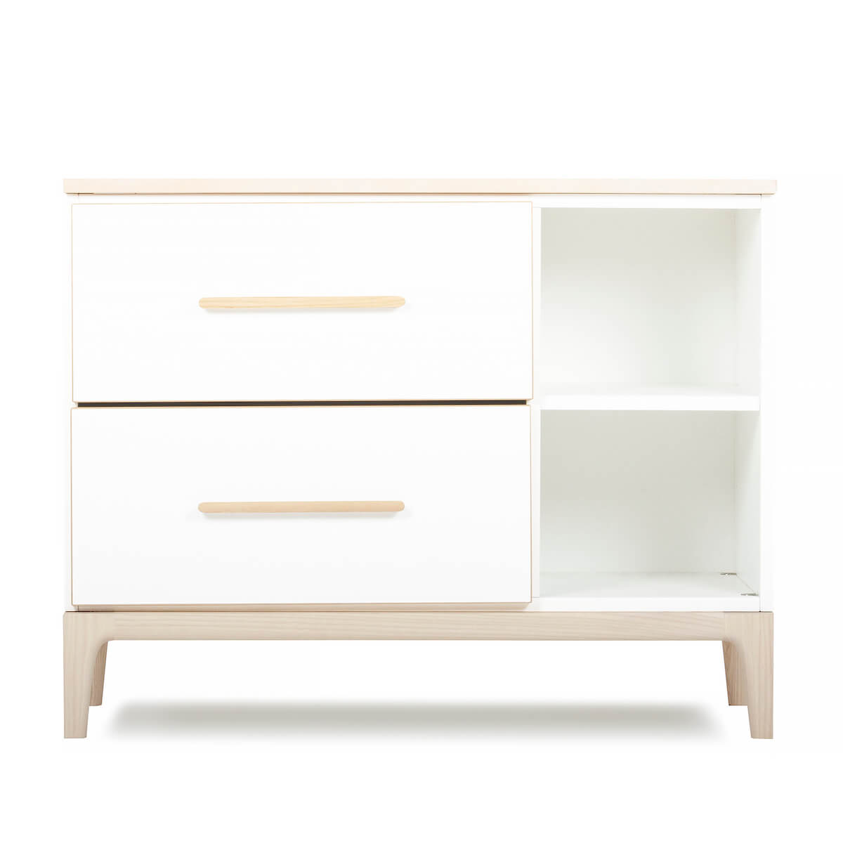 Kleinmöbel 2 Schubladen 2 Nischen NADO Curve Esche white