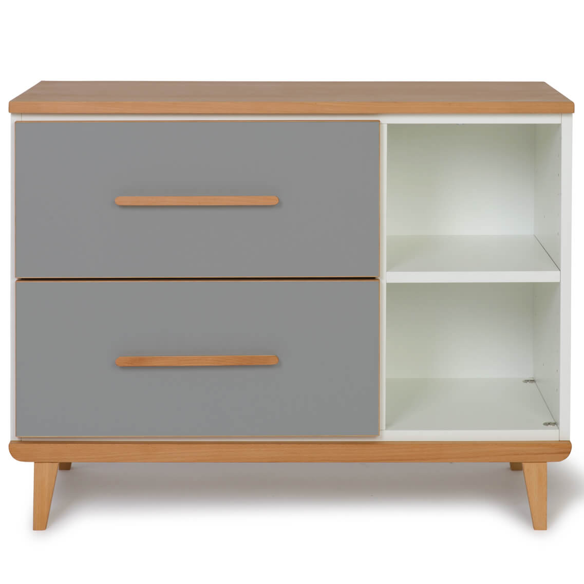 Kleinmöbel 2 Türen 2 Nischen NADO Retro Buche slate grey