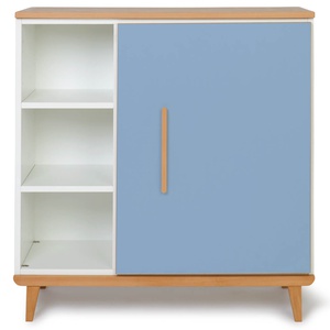 Kommode 1 Tür 3 Nischen NADO Retro Buche capri blue