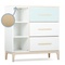 Kommode 3 Schubladen 3 Nischen NADO Curve Esche mint-white