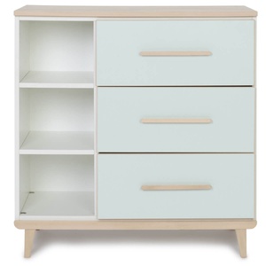 Kommode 3 Schubladen 3 Nischen NADO Retro Esche mint