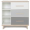 Kommode 3 Schubladen 3 Nischen NADO Retro Esche white-manhattan grey-slate grey