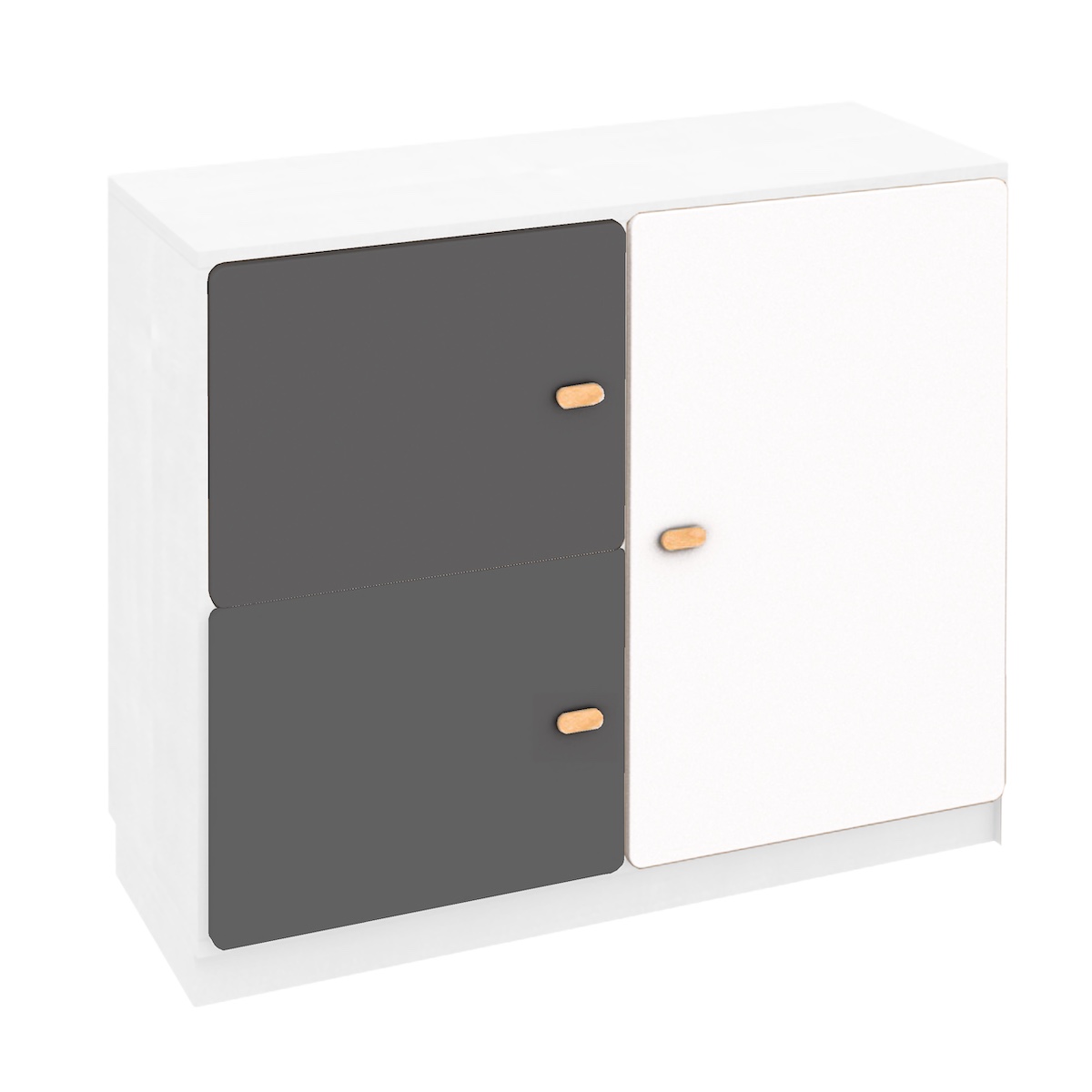 Kommode 3 Türen 93x78cm DESTYLE de Breuyn weiß gelb anthrazit