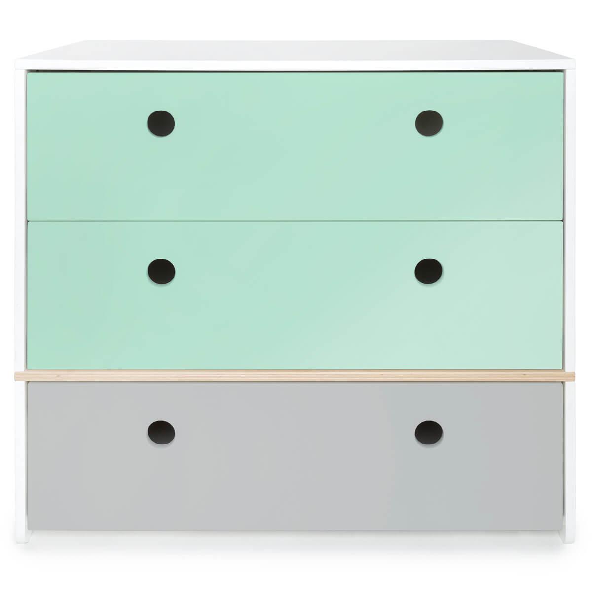 Kommode COLORFLEX Schubladen Farben mint-mint-pearl grey