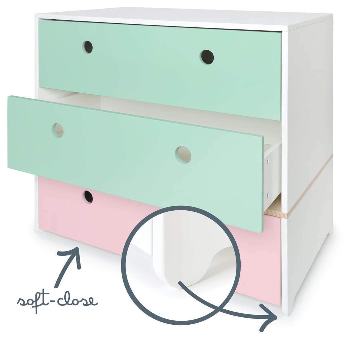 Kommode COLORFLEX Schubladen Farben mint-mint-sweet pink