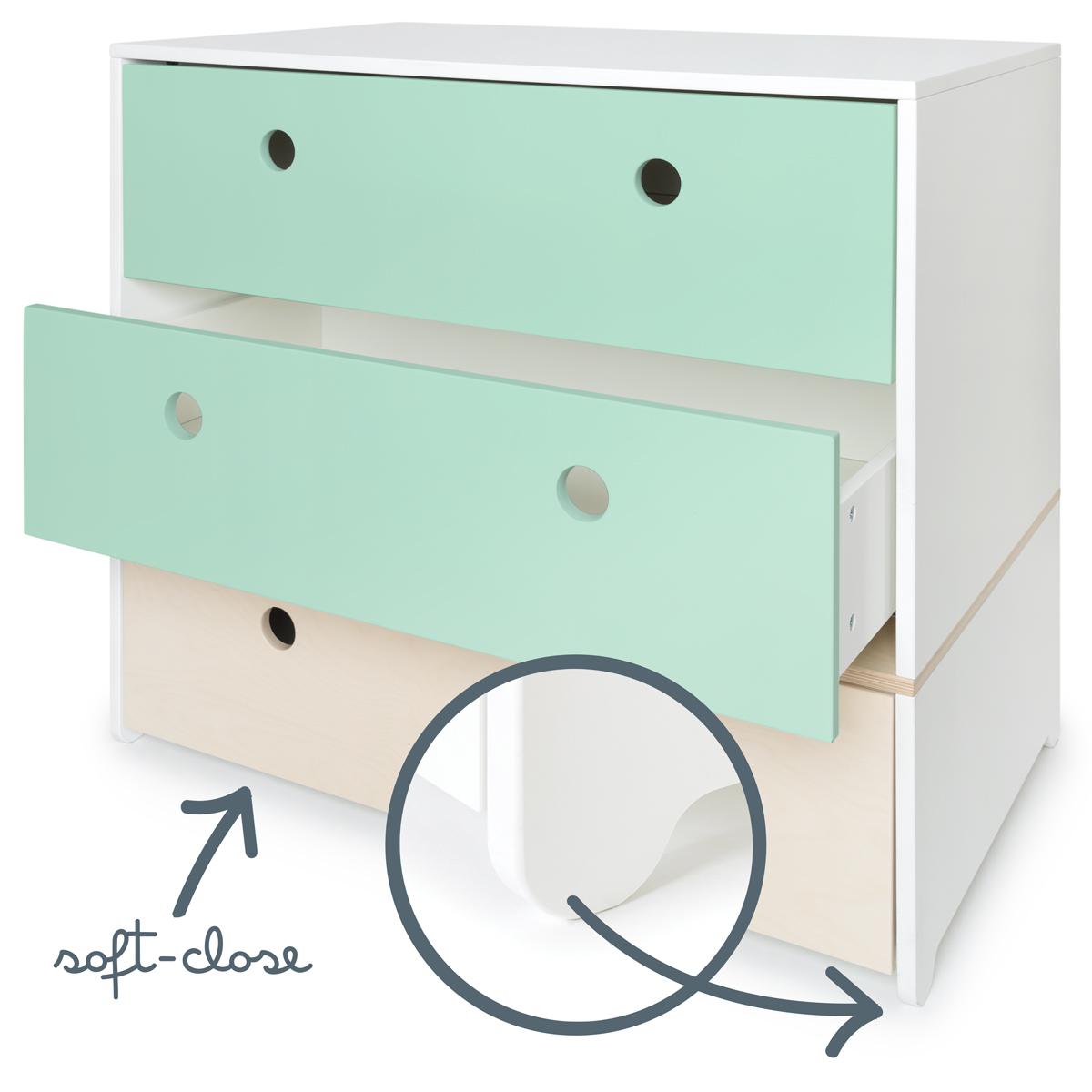 Kommode COLORFLEX Schubladen Farben mint-mint-white wash