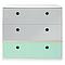 Kommode COLORFLEX Schubladen Farben pearl grey-pearl grey-mint