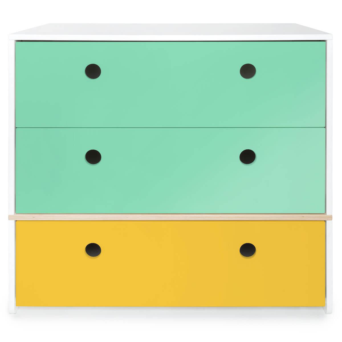 Kommode COLORFLEX Schubladen Farben sea foam-sea foam-nectar yellow