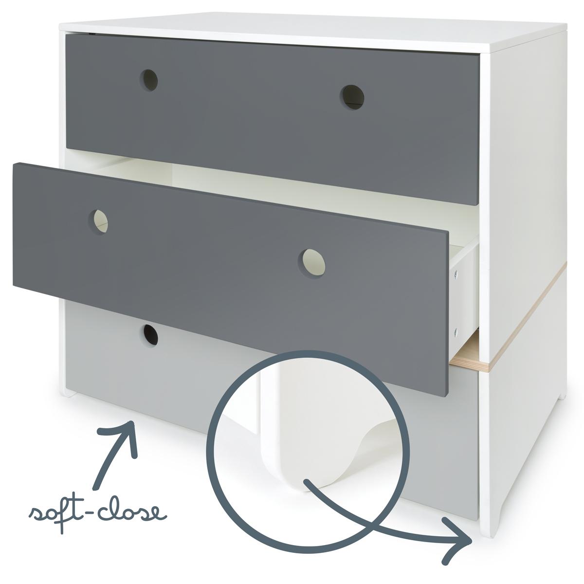 Kommode COLORFLEX Schubladen Farben space grey-space grey-pearl grey