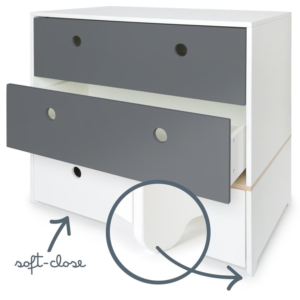 Kommode COLORFLEX Schubladen Farben space grey-space grey-white