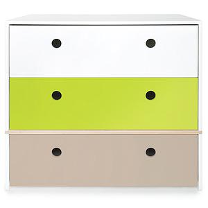 Kommode COLORFLEX Schubladen Farben white-lime-warm grey