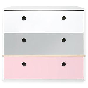 Kommode COLORFLEX Schubladen Farben white-pearl grey-sweet pink