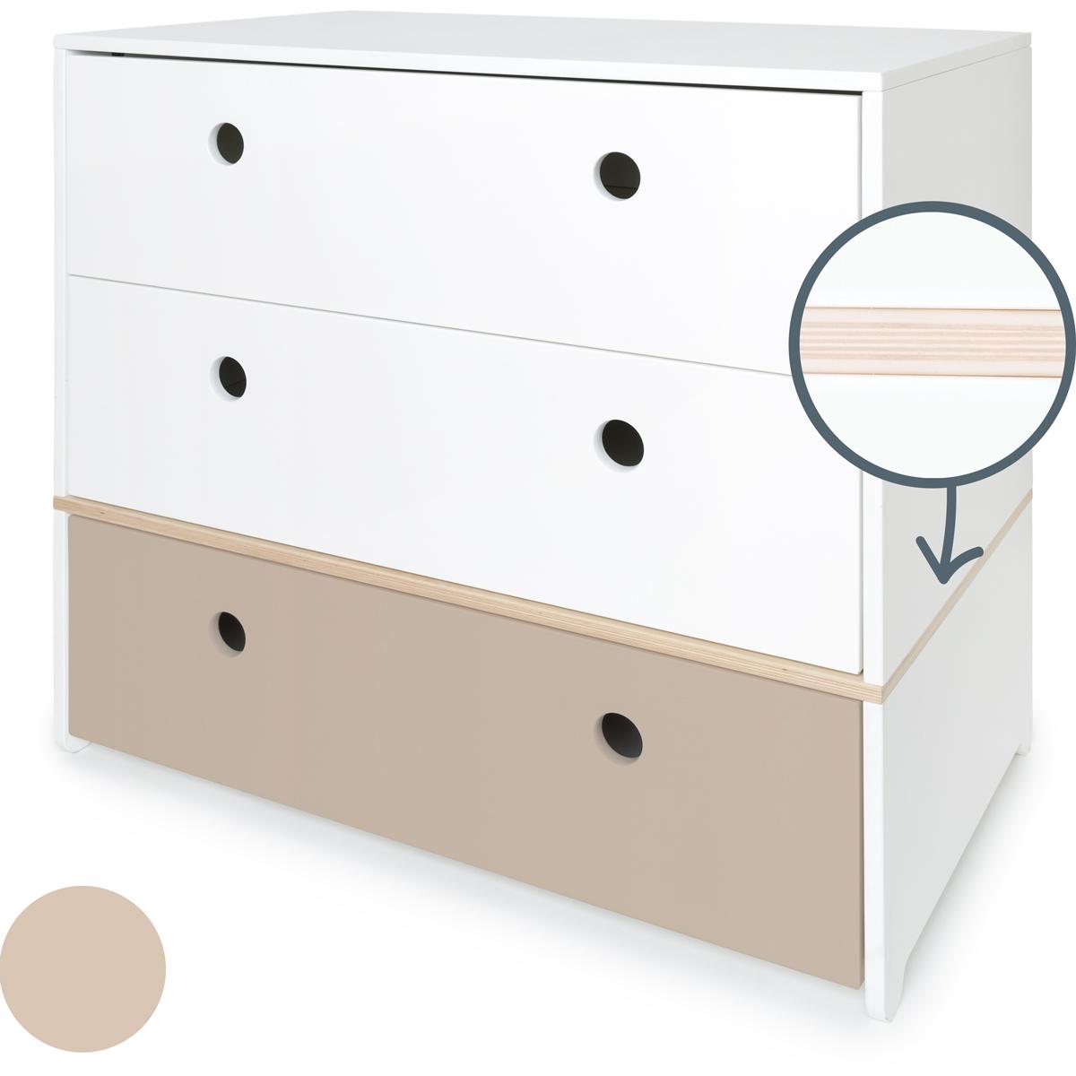 Kommode COLORFLEX Schubladen Farben white-white-warm grey