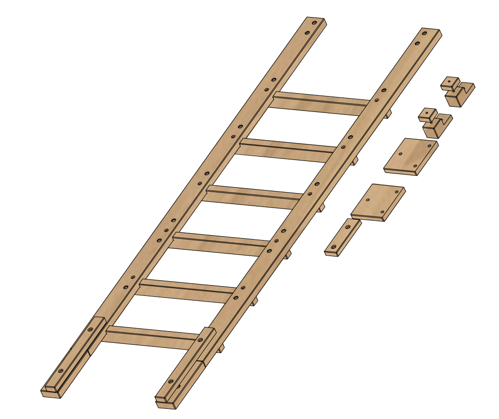 Leiter-Set Hochbett seitlich DESTYLE de Breuyn Buche massiv-natur geölt