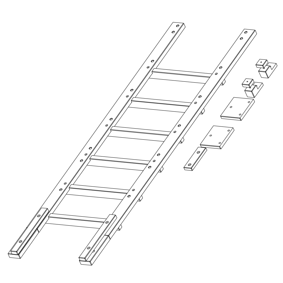 Leiter-Set Hochbett seitlich DESTYLE de Breuyn weiß lackiert