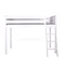 Lit mezzanine 90x200x165cm échelle inclinée KASVA hêtre laqué blanc