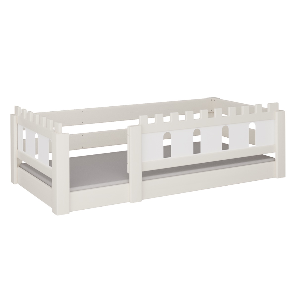 Niedriges Bett Burg DELUXE de Breuyn geweißt