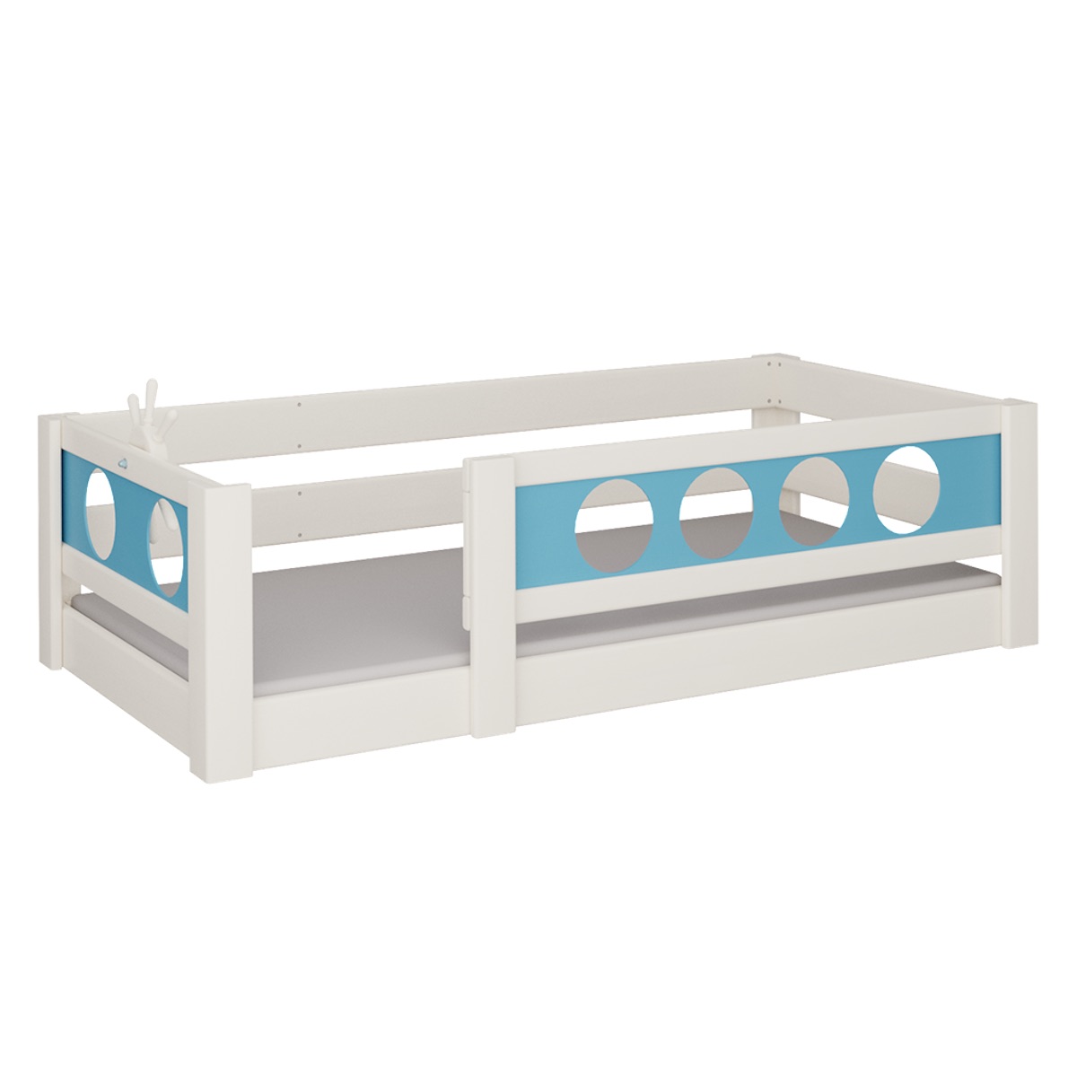 Niedriges Bett Pirat DELUXE de Breuyn geweißt-blau