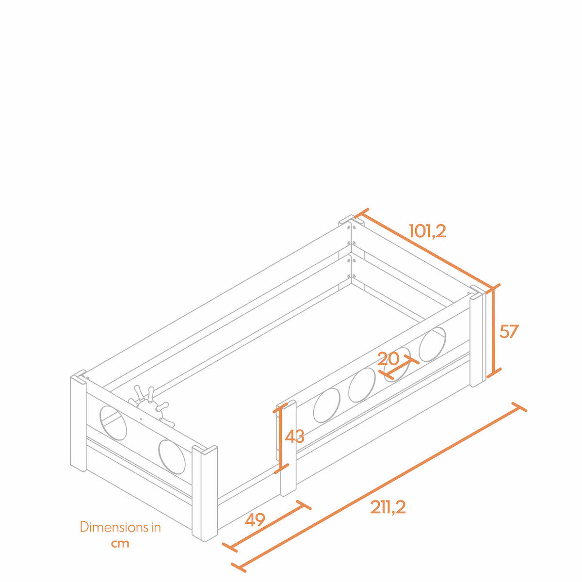 Niedriges Bett Pirat DELUXE de Breuyn geweißt-blau