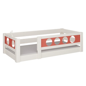 Niedriges Bett Pirat DELUXE de Breuyn geweißt-rot