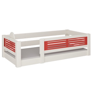 Niedriges Bett Tatü DELUXE de Breuyn geweißt-rot