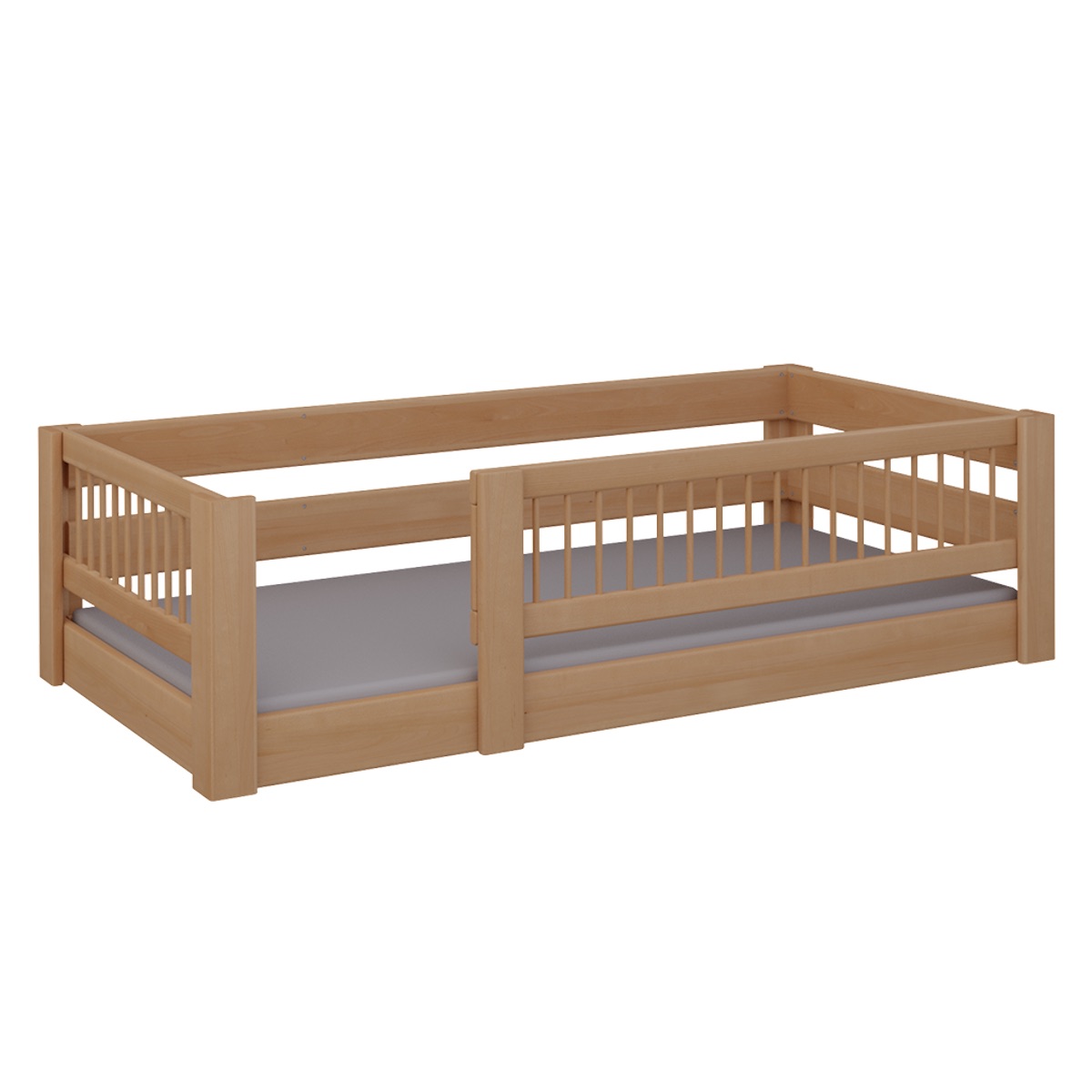 Niedriges Kubu-Spielbett DELUXE de Breuyn natur