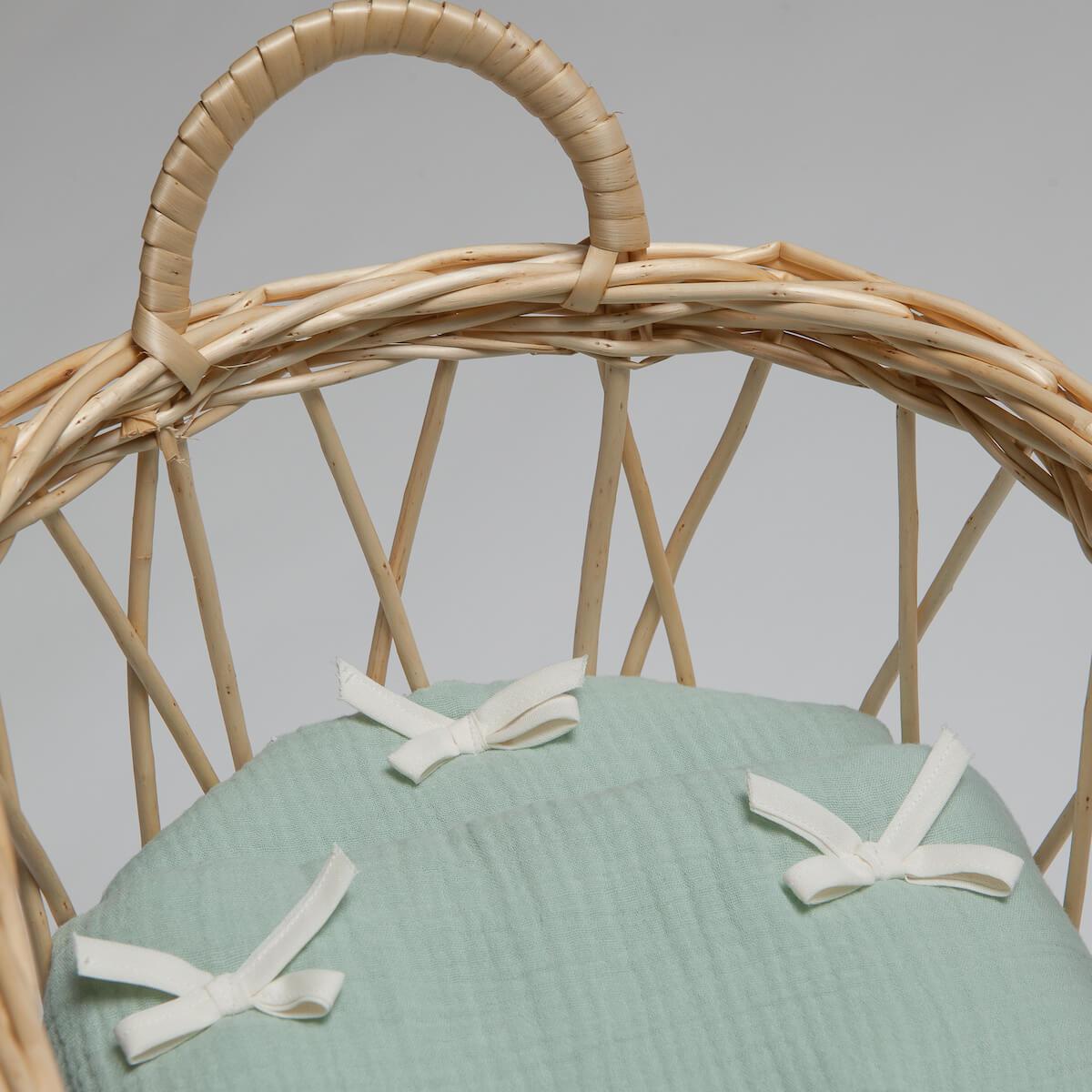 Puppenbettdecke und Kissen BOBBLE grün