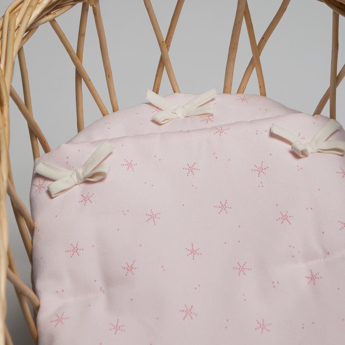 Puppenbettdecke und Kissen STARS rosa