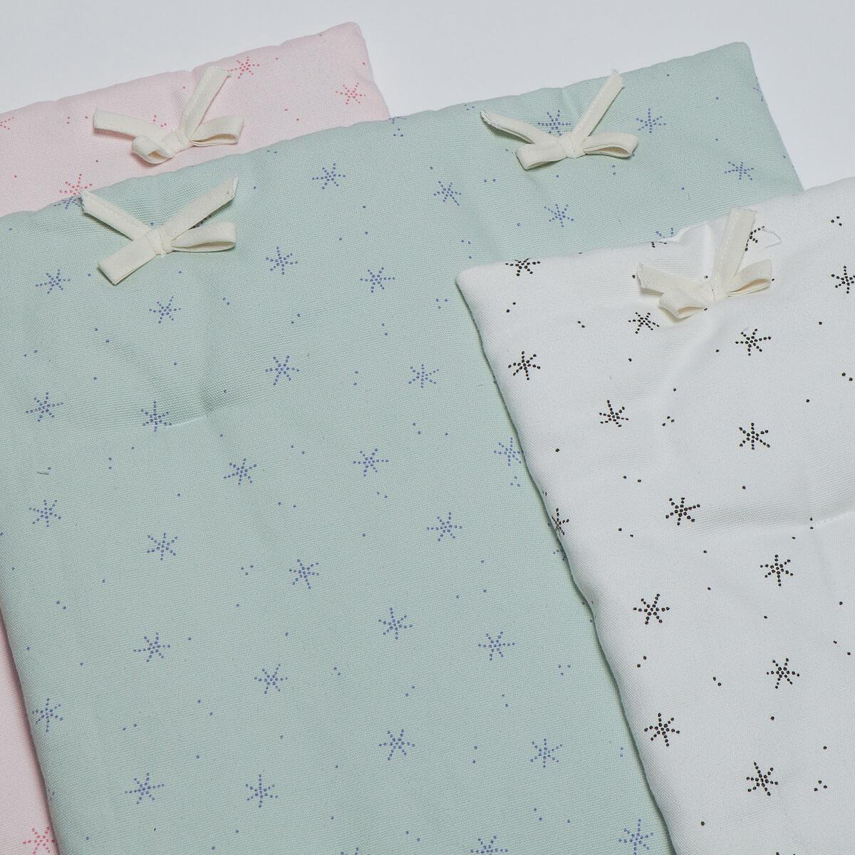 Puppenbettdecke und Kissen STARS rosa