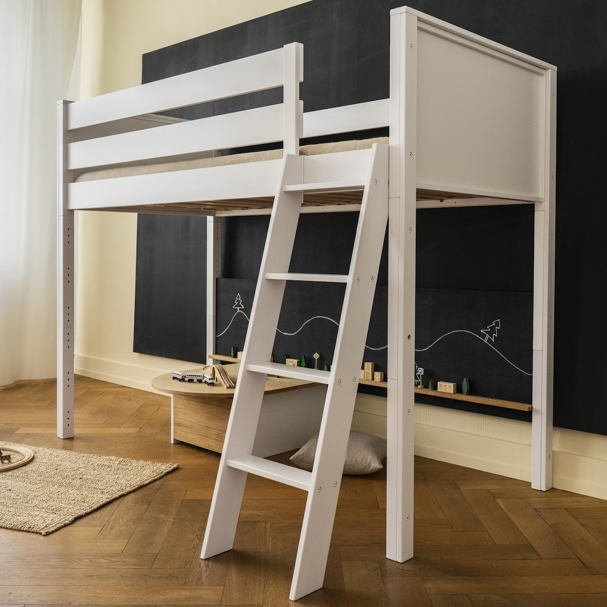 Spieltisch KASVA Multiplex weiß-lackiert Eiche-furniert