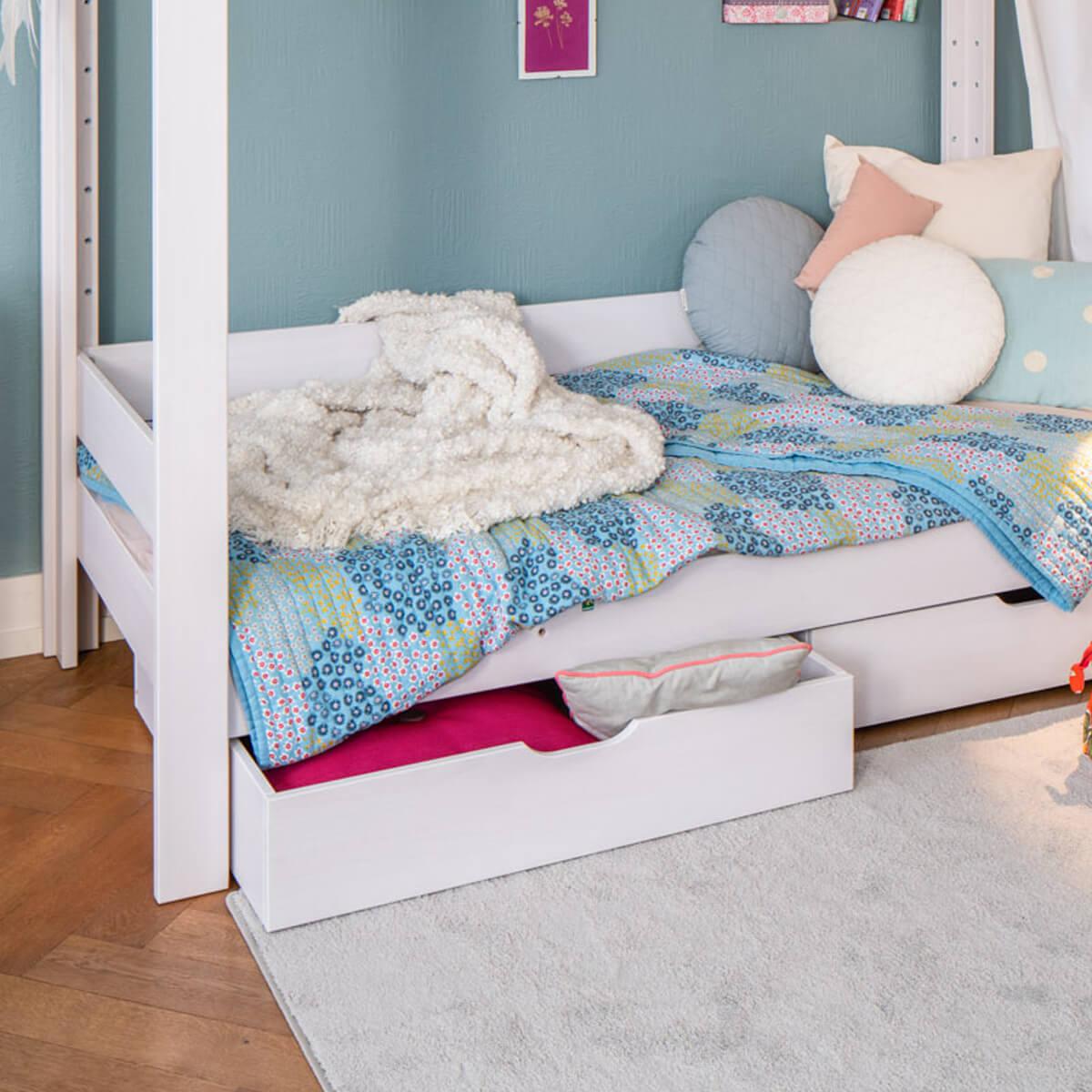 Umrahmung 2te-Liegefläche Etagenbett 90x200cm DESTYLE de Breuyn Buche massiv weiß gebeizt-lackiert