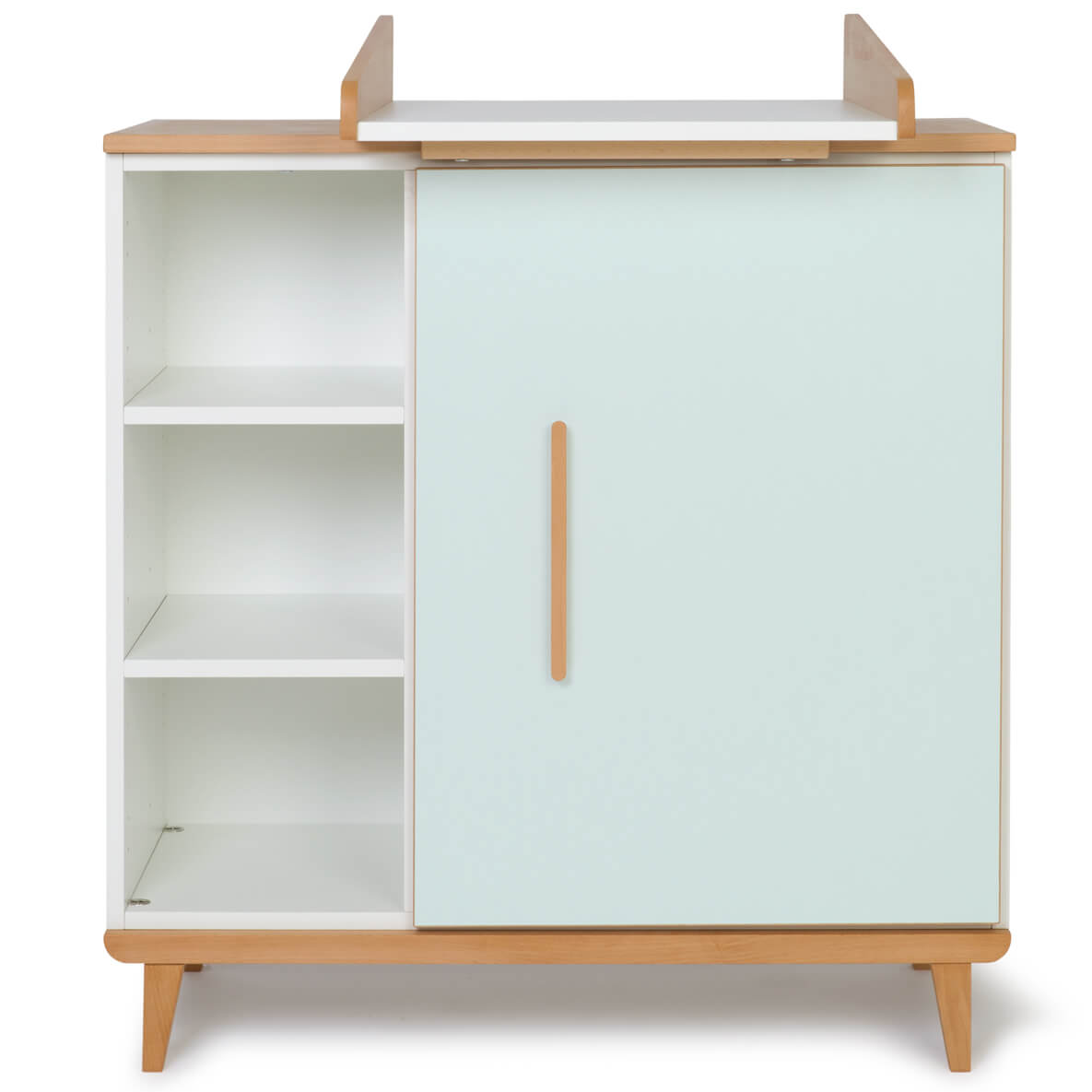 Wickelkommode 1 Tür 3 Nischen NADO Retro Buche mint