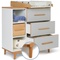 Wickelkommode 3 Schubladen 3 Nischen NADO Retro Buche manhattan grey